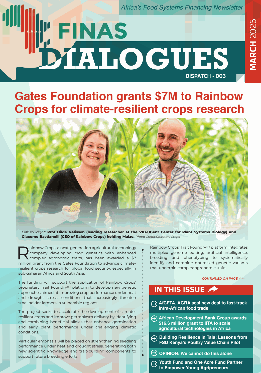 Africa’s Food Systems Financing Newsletter – March 2026